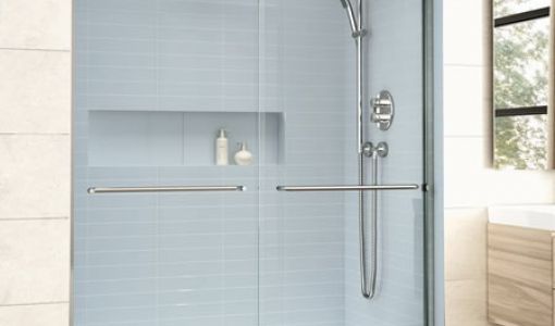 semi frameless shower door in Dalton GA bathroom