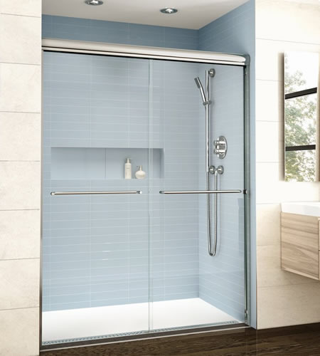 semi frameless shower door in Dalton GA bathroom